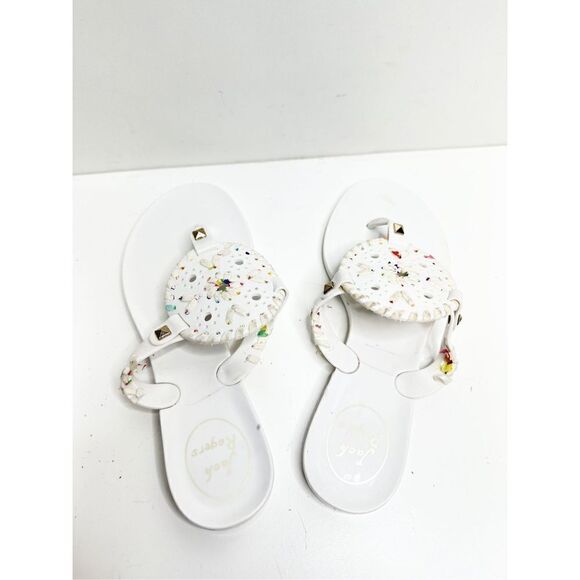 Jack Rogers Sandals Womens Size 5 White Georgica Jelly Slip On Flats - Picture 4 of 9